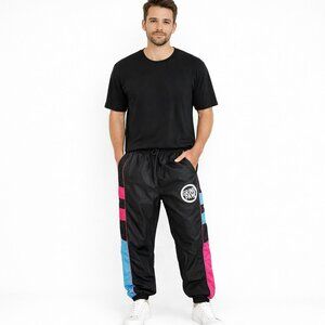 Grind Pay$ Black Parachute Jogger RARE Fall Gift School Travel Winter 80s 90s